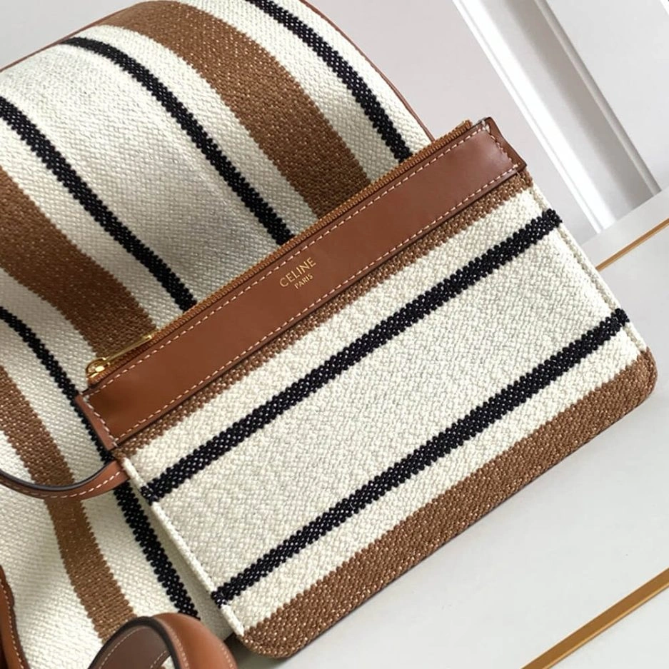 UrbanStyle Celine BUCKET 16 BAG IN STRIPED TEXTILE WITH CELINE JACQUARD(high-end grade) 1608