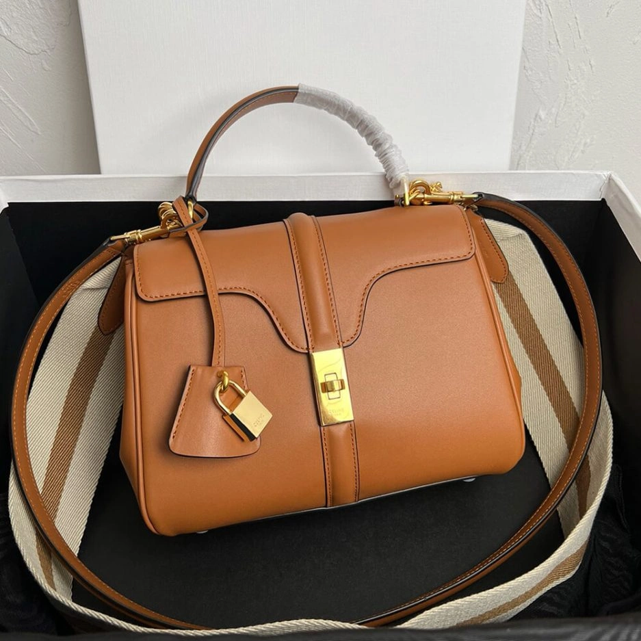 Seasonal Celine SMALL 16 BAG IN SATINATED CALFSKIN(high-end grade) 1605
