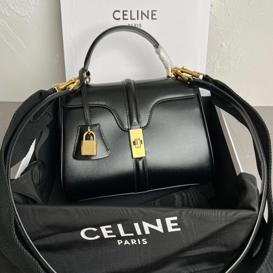 Celine SMALL 16 BAG IN SATINATED CALFSKIN(high-end grade) Vibrant 1647