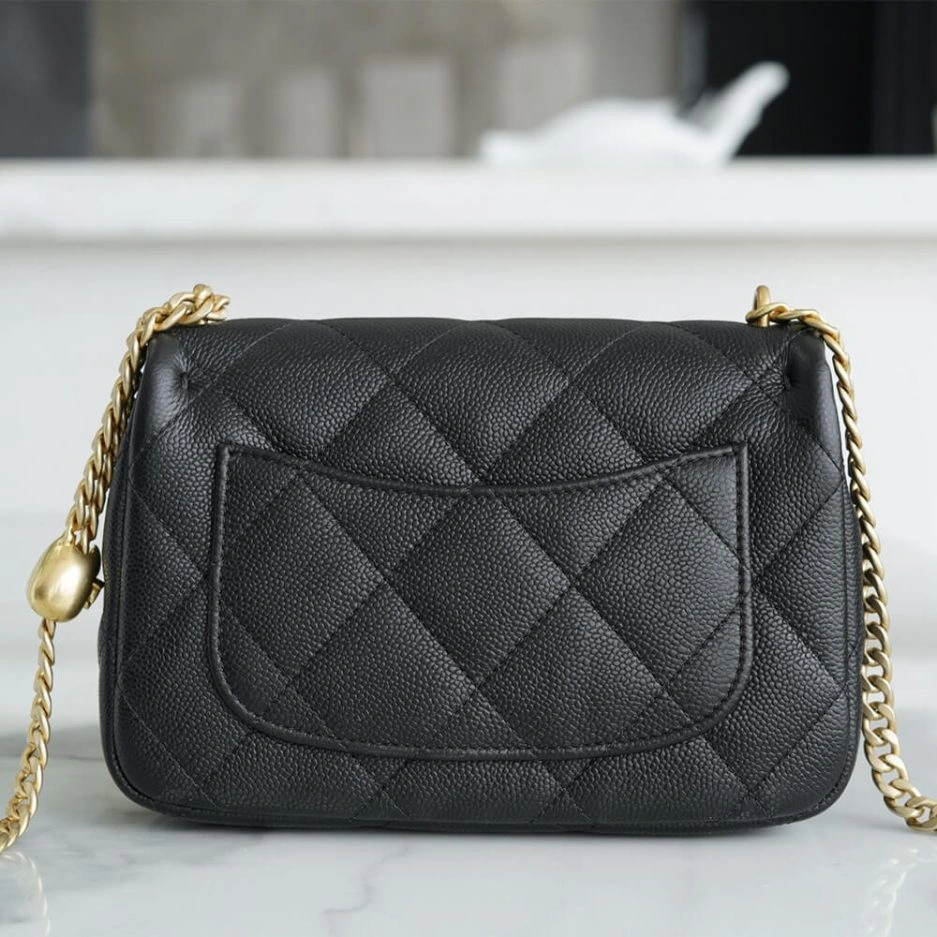 Chanel Love Gold Ball Chain Shoulder Bag Compact 1084