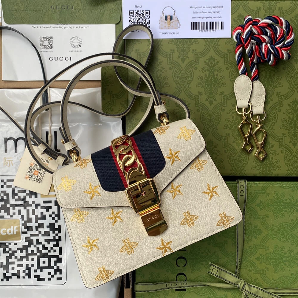 Snug GG Sylvie Bee Star mini leather bag 875