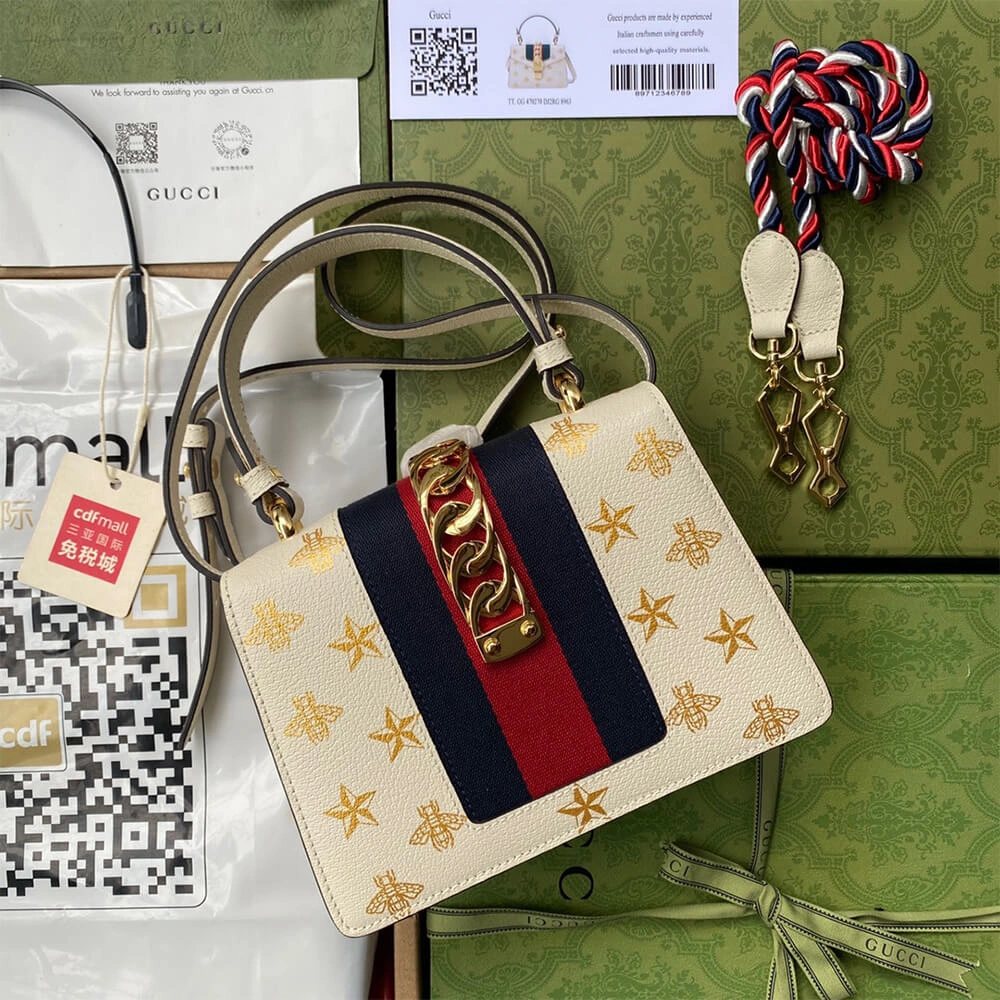 Snug GG Sylvie Bee Star mini leather bag 875