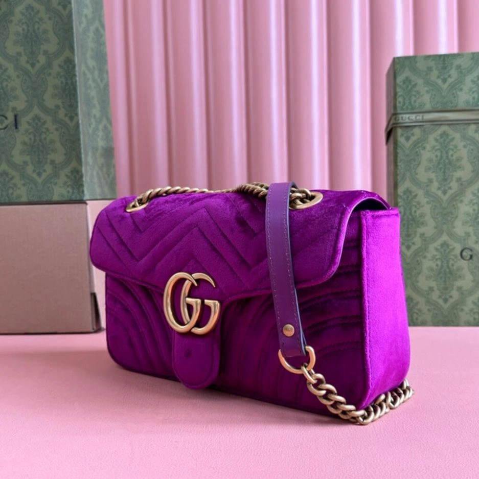 GG Velvet Small Marmont shoulder bag SoftTouch 880