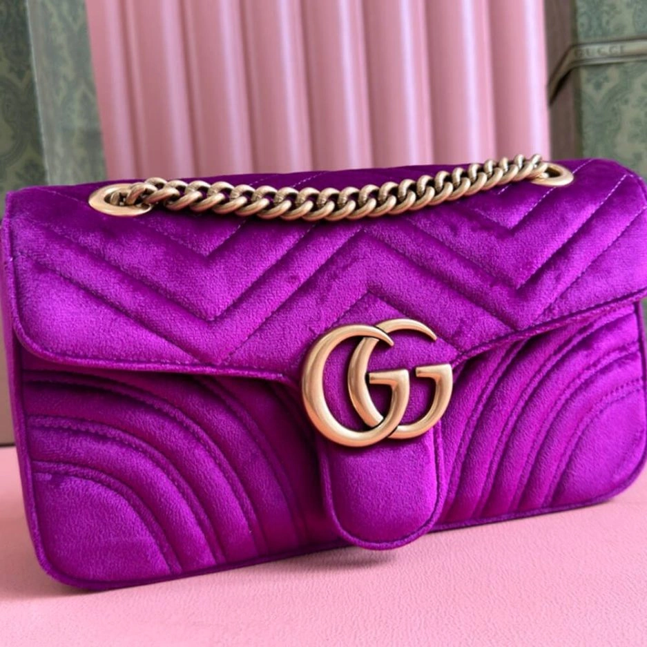 GG Velvet Small Marmont shoulder bag SoftTouch 880