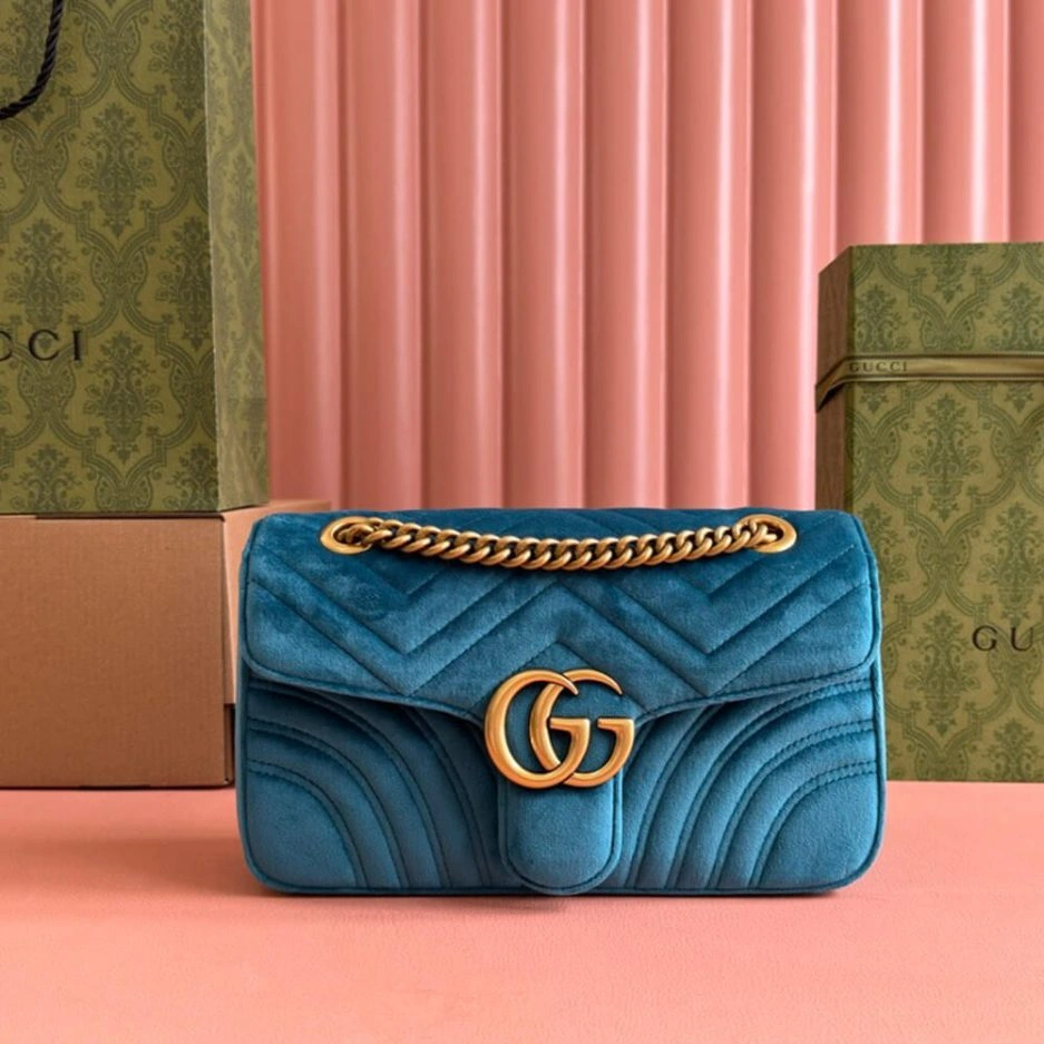 ComfortFit GG Velvet Small Marmont shoulder bag 931