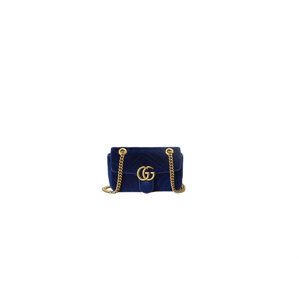 Fashionable GG Velvet Small Marmont shoulder bag 832