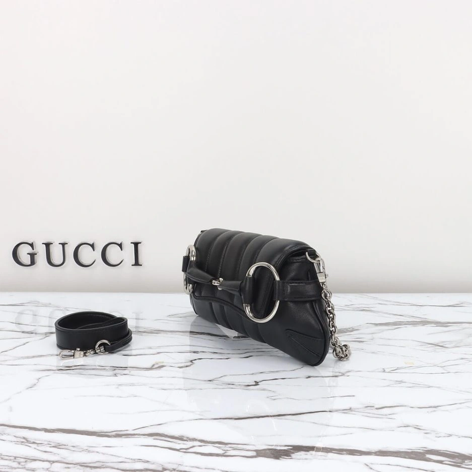 GUCCI HORSEBIT CHAIN SMALL SHOULDER BAG SmoothTexture 843