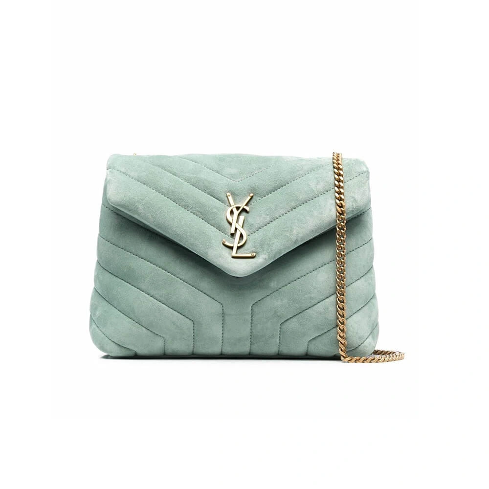 WaterResistant LOULOU SMALL CHAIN BAG IN “Y” QUILTED SUEDE 1433