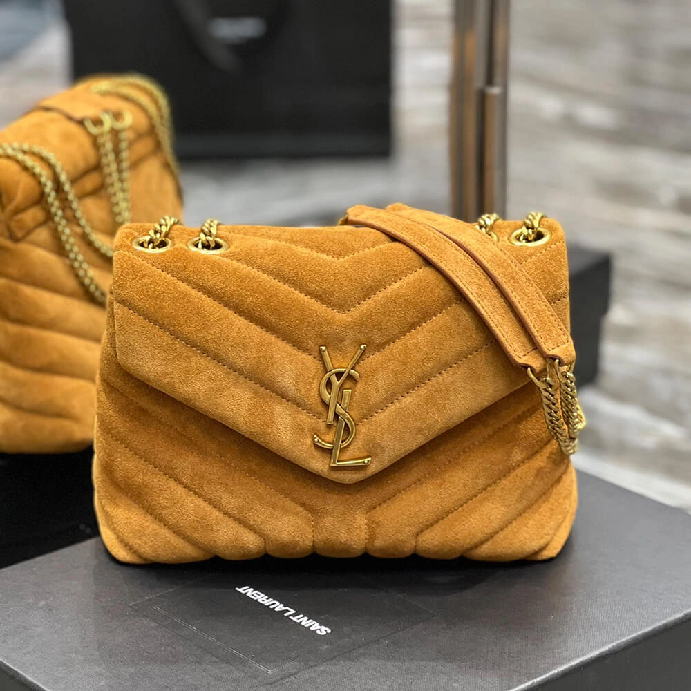 LOULOU SMALL CHAIN BAG IN “Y” QUILTED SUEDE Premium 1428
