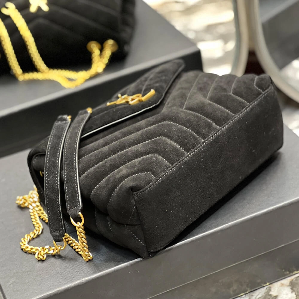 LOULOU SMALL CHAIN BAG IN “Y” QUILTED SUEDE ModernLook 1412