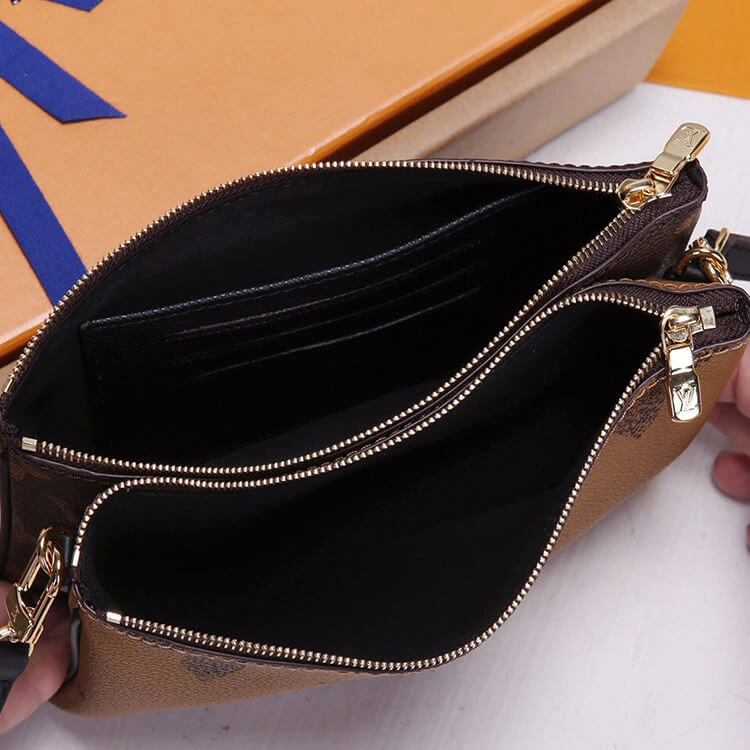 Sleek LV Double Zip Pochette 740