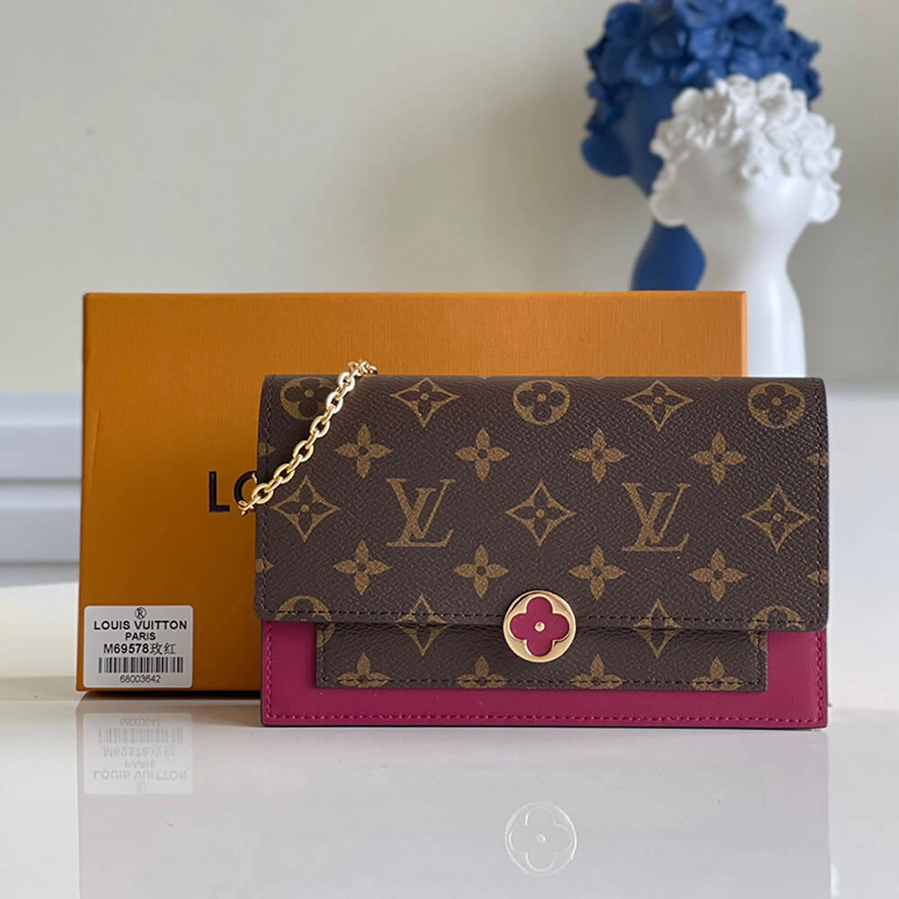 Louis Vuitton FLORE CHAIN WALLET Stylish 503