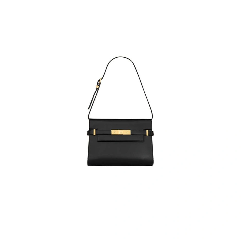 Versatile MANHATTAN SMALL SHOULDER BAG IN BOX SAINT LAURENT LEATHER 1494