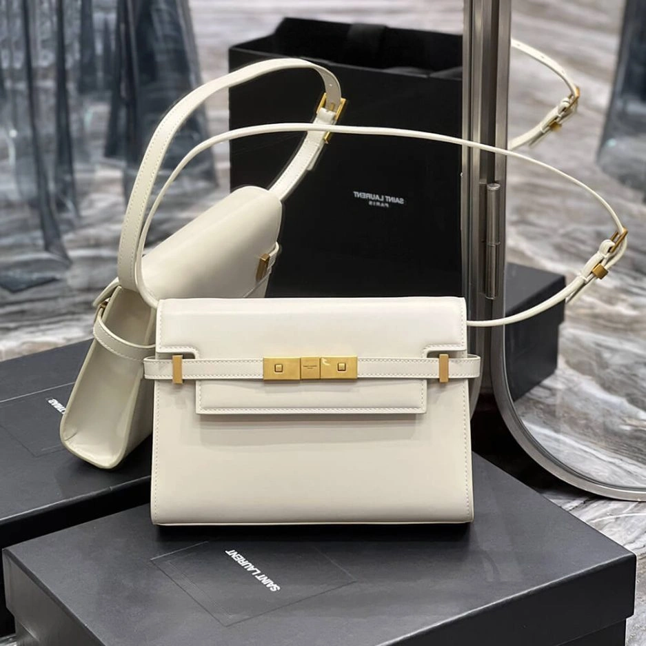 MANHATTAN SMALL SHOULDER BAG IN BOX SAINT LAURENT LEATHER ZipUp 1434