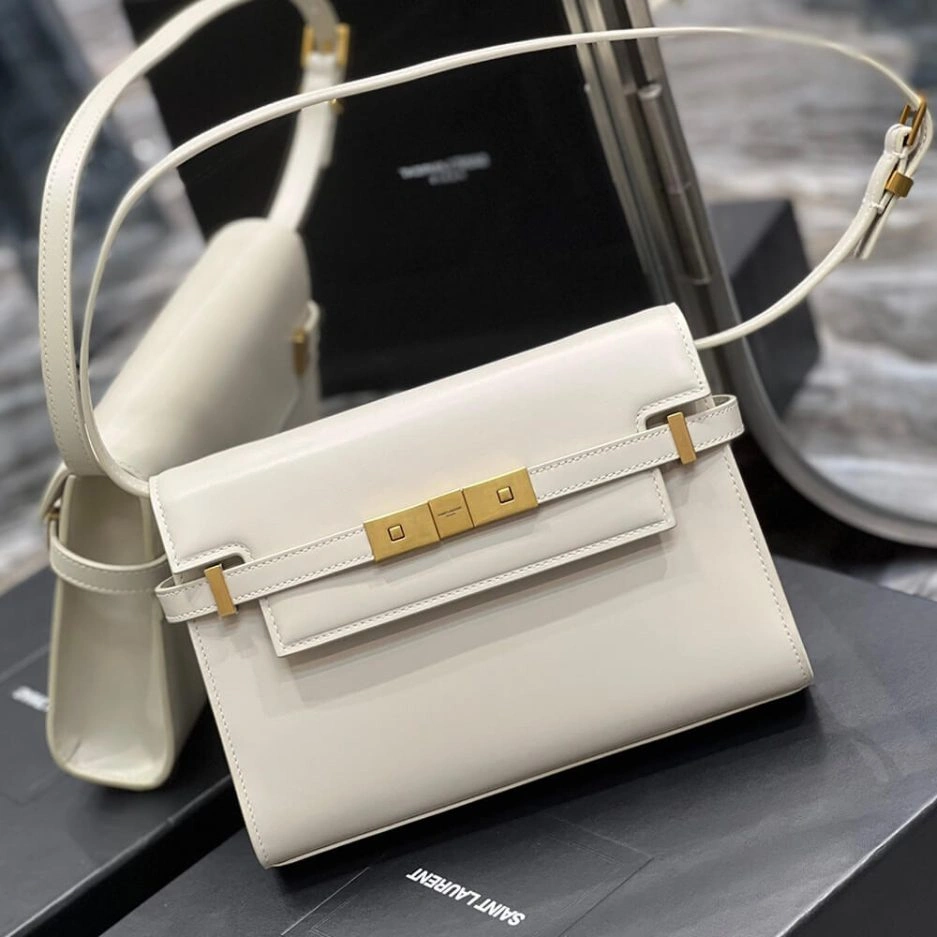 MANHATTAN SMALL SHOULDER BAG IN BOX SAINT LAURENT LEATHER ZipUp 1434