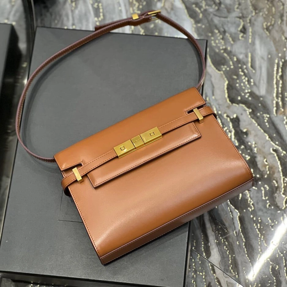 MANHATTAN SMALL SHOULDER BAG IN BOX SAINT LAURENT LEATHER Casual 1499