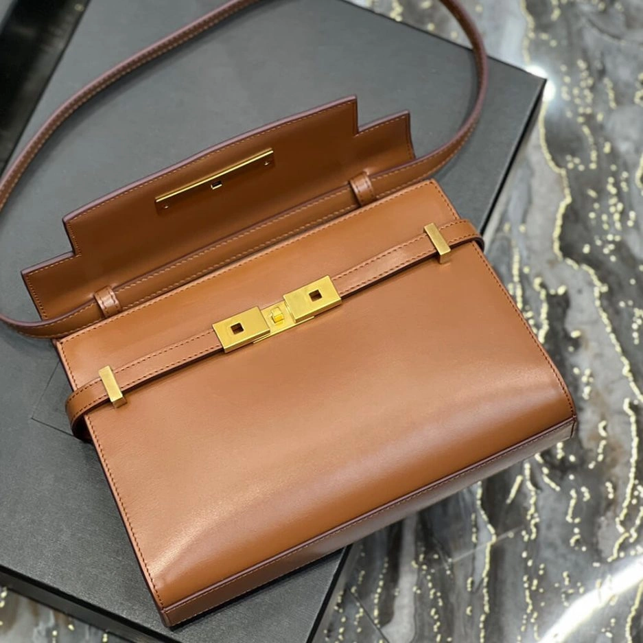 MANHATTAN SMALL SHOULDER BAG IN BOX SAINT LAURENT LEATHER Casual 1499