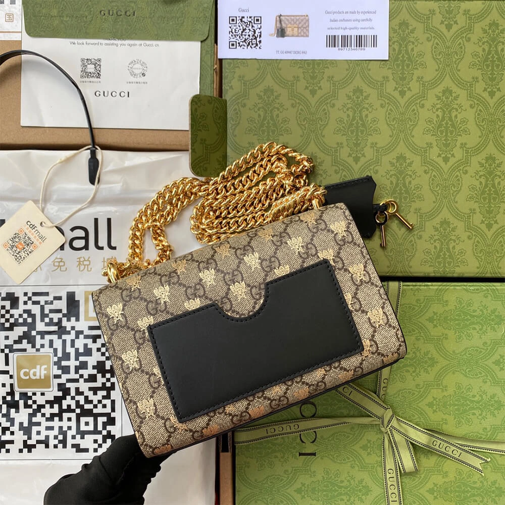 HighQuality Padlock small GG bees shoulder bag 1009