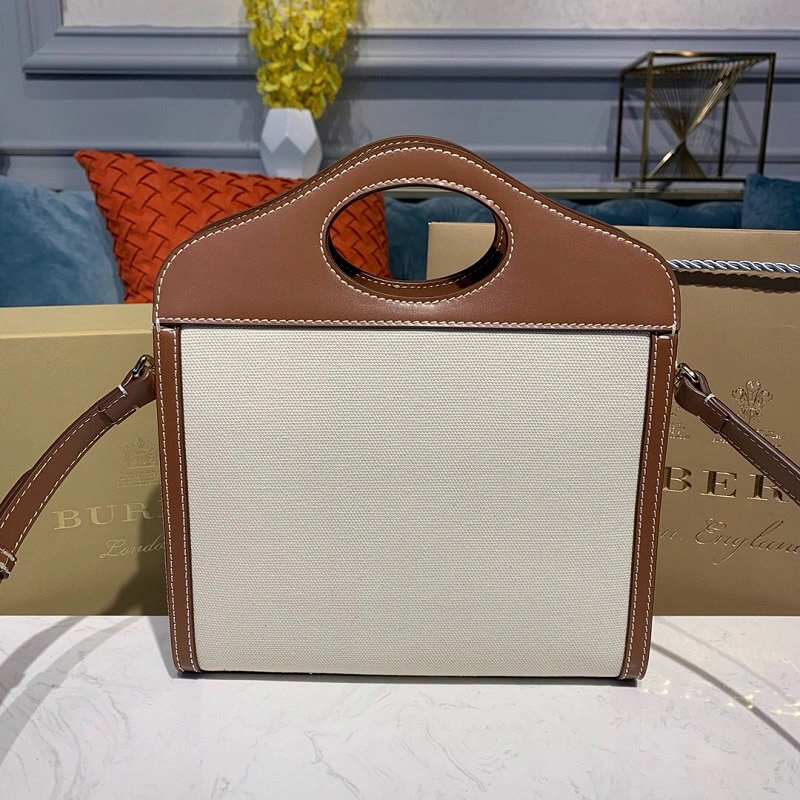 Pocket Medium leather-trimmed canvas tote Effortless 1654