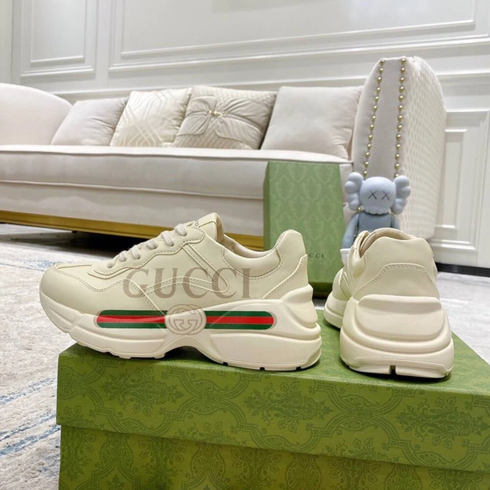 Rhyton Gucci logo leather sneaker Unique 68
