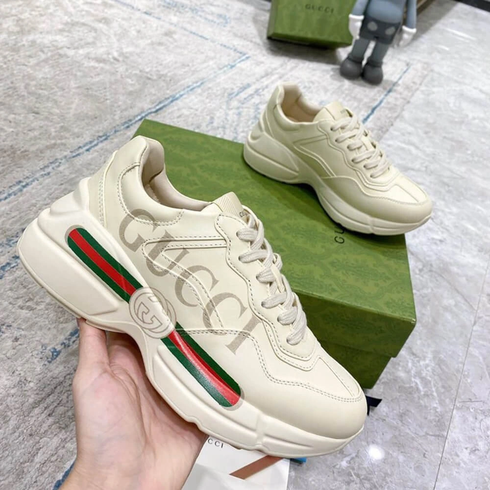 Rhyton Gucci logo leather sneaker Unique 68