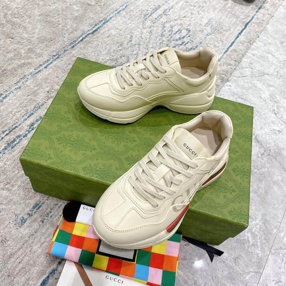 Rhyton Gucci logo leather sneaker Unique 68