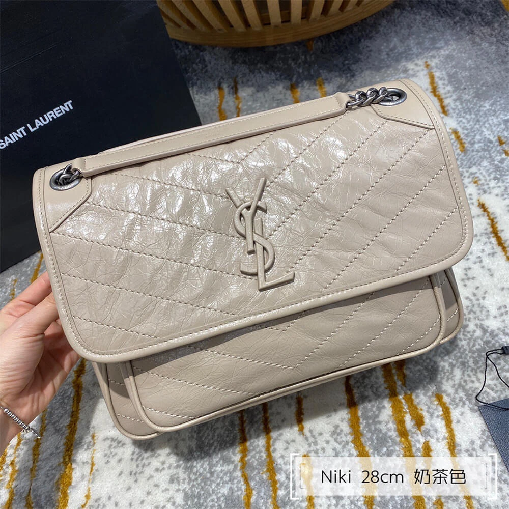 GoodFit SAINT LAURENT NIKI MEDIUM IN CRINKLED VINTAGE LEATHER 1482