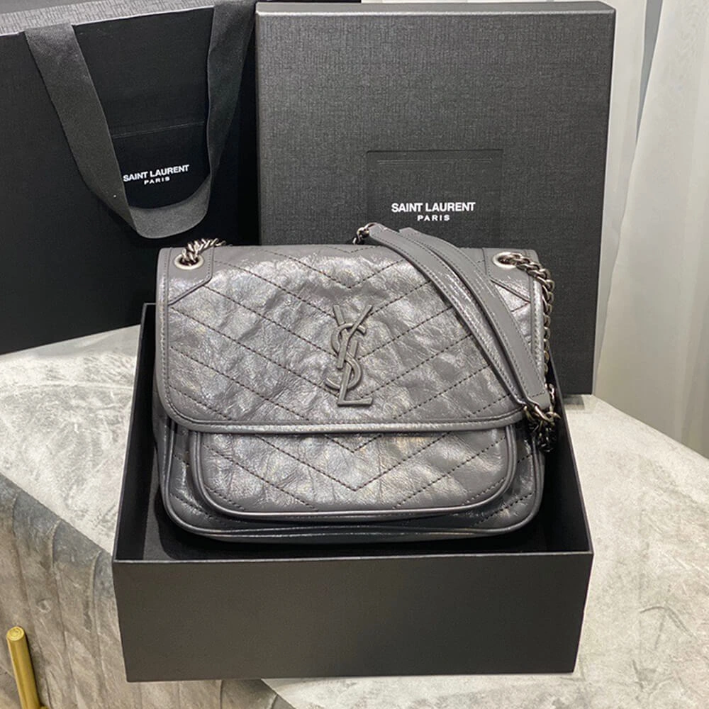 SmartChoice SAINT LAURENT NIKI MEDIUM IN CRINKLED VINTAGE LEATHER 1457