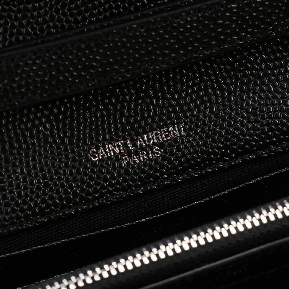 SunProtective Saint Laurent Chain-strap YSL-plaque grained-leather wallet 1484