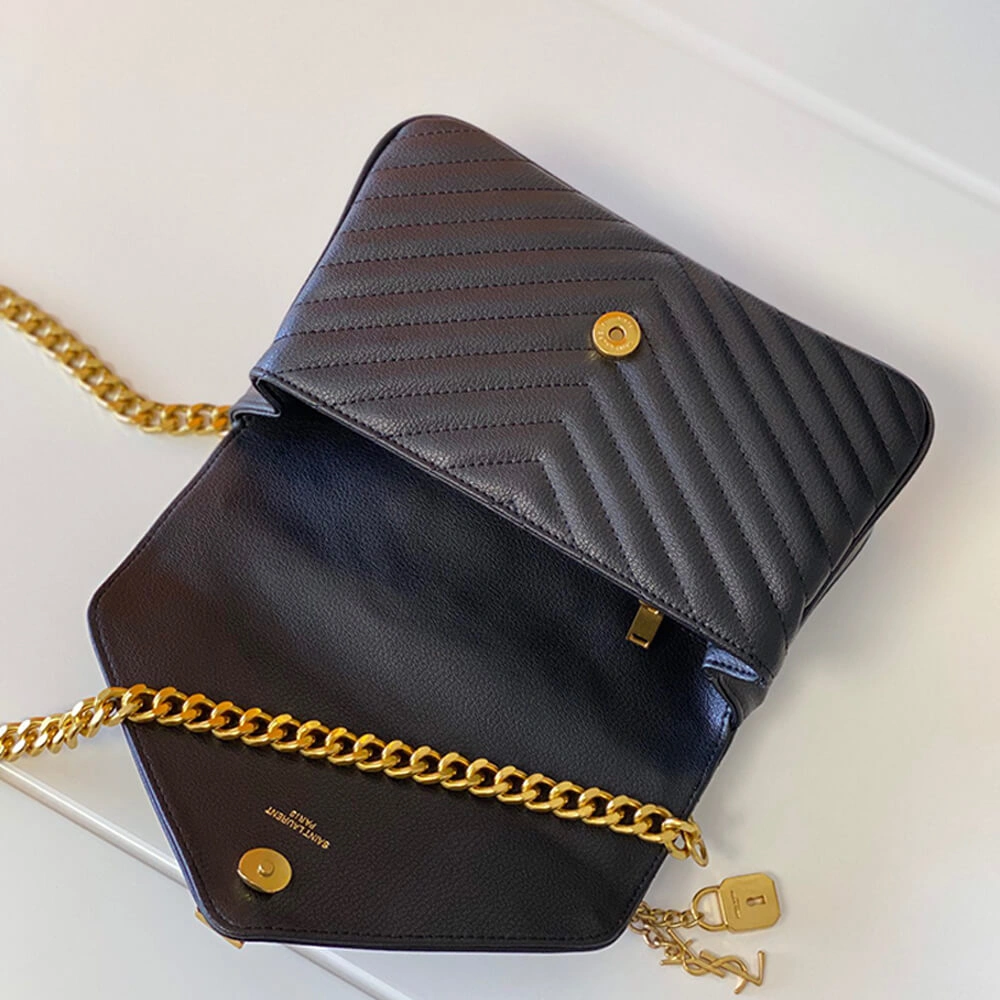 UrbanChic Saint Laurent College quilted-leather satchel bag 1459