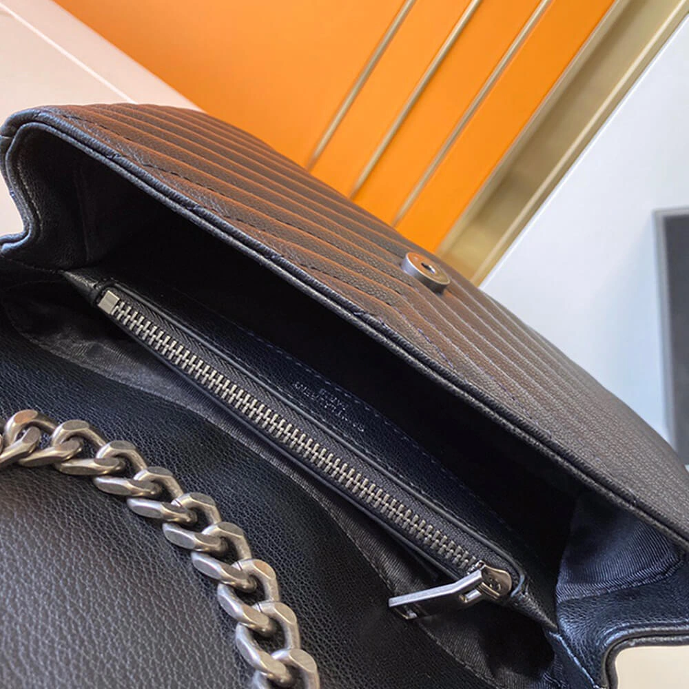 Sophisticated Saint Laurent College quilted-leather satchel bag 1474