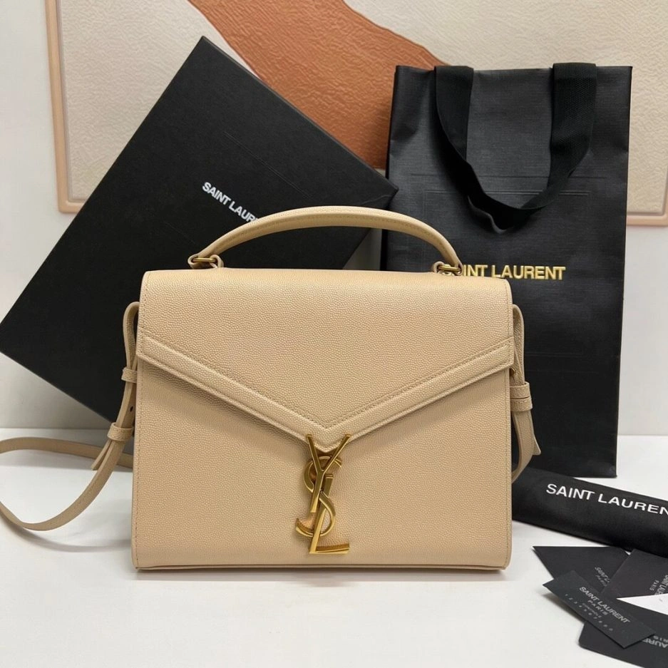 Supportive YSL CASSANDRA Medium Grainy Embossed Leather Top Handle Bag 1407