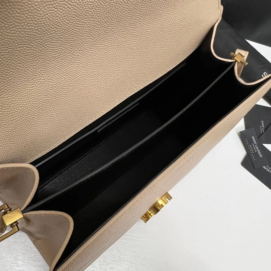 Supportive YSL CASSANDRA Medium Grainy Embossed Leather Top Handle Bag 1407