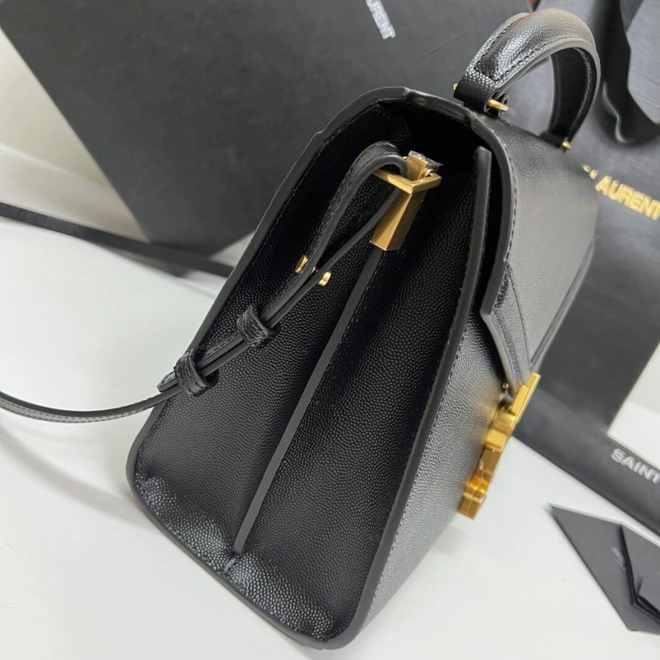 YSL CASSANDRA Medium Grainy Embossed Leather Top Handle Bag Cozy 1463