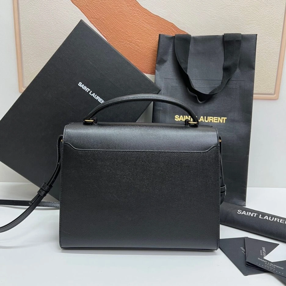 YSL CASSANDRA Medium Grainy Embossed Leather Top Handle Bag Cozy 1463