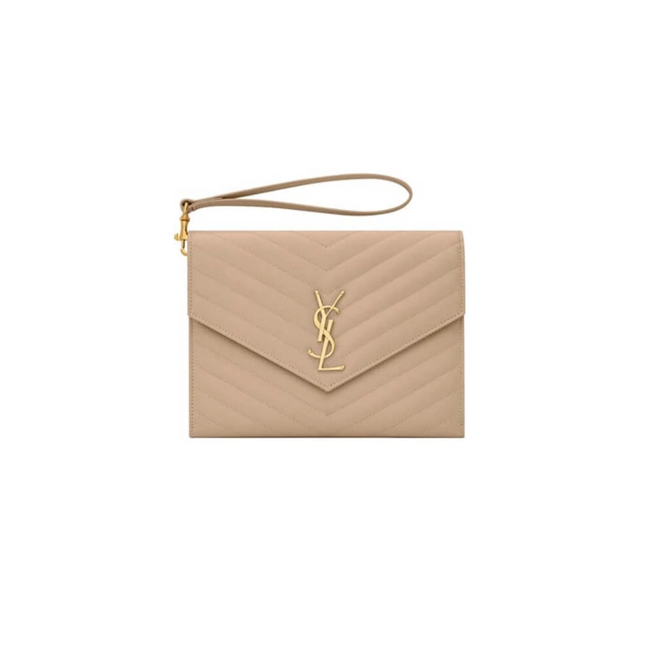 YSL CASSANDRE matelassé leather flap clutch Sophisticated 1388