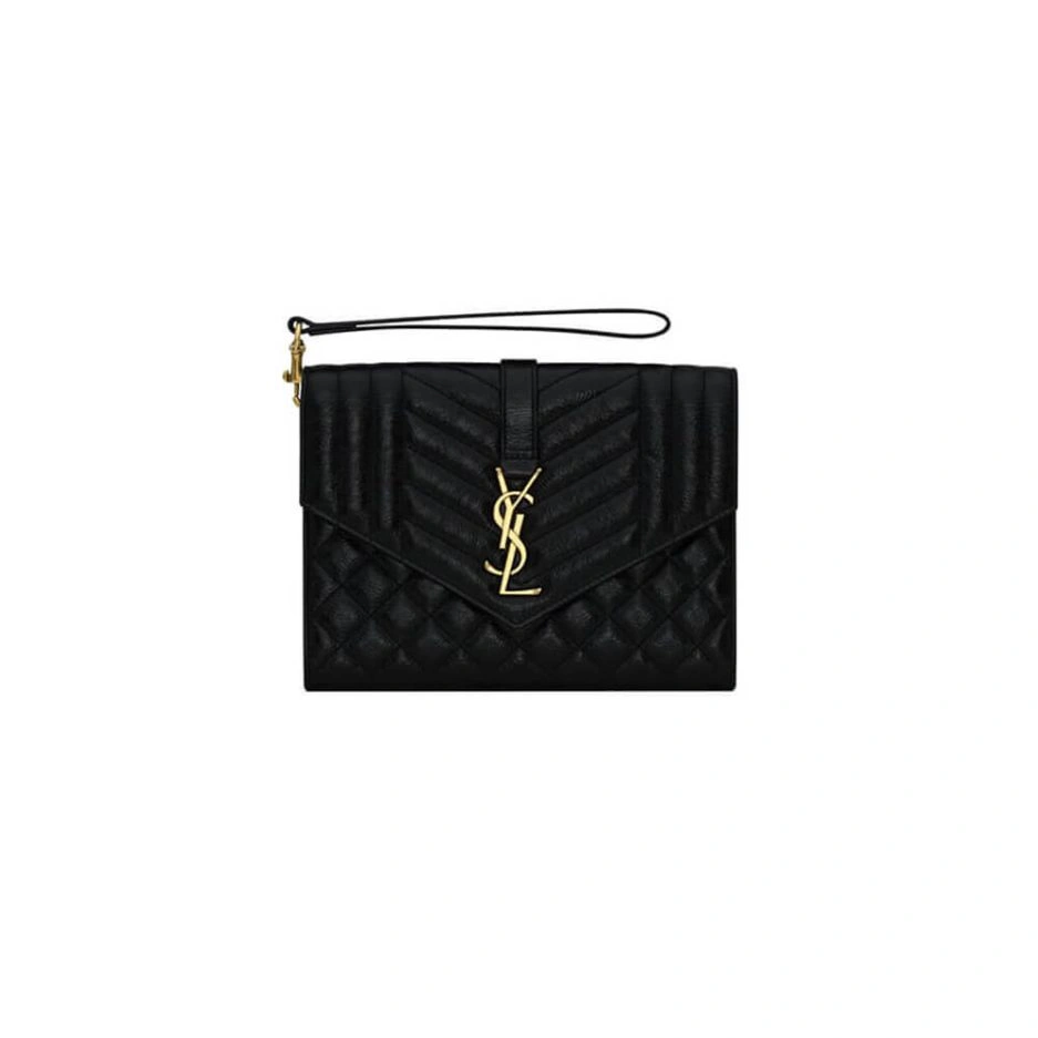 Reliable YSL CASSANDRE matelassé leather flap clutch 1490