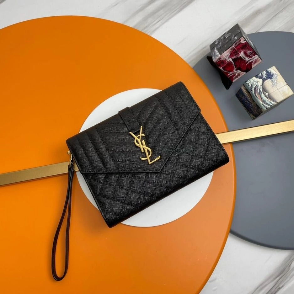 Reliable YSL CASSANDRE matelassé leather flap clutch 1490