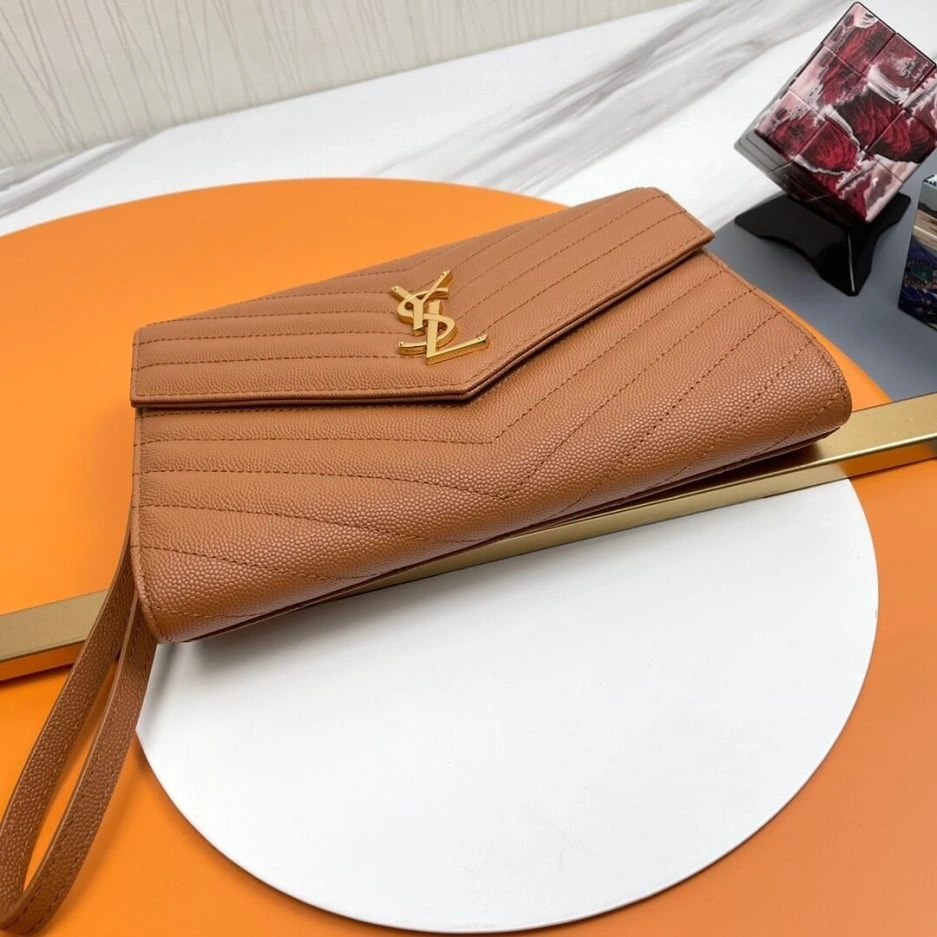 UrbanChic YSL CASSANDRE matelassé leather flap clutch 1498