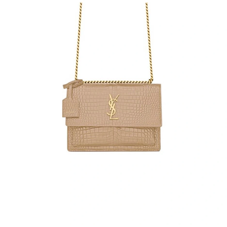 Soft YSL Crocodile-embossed leather SUNSET Medium 1387