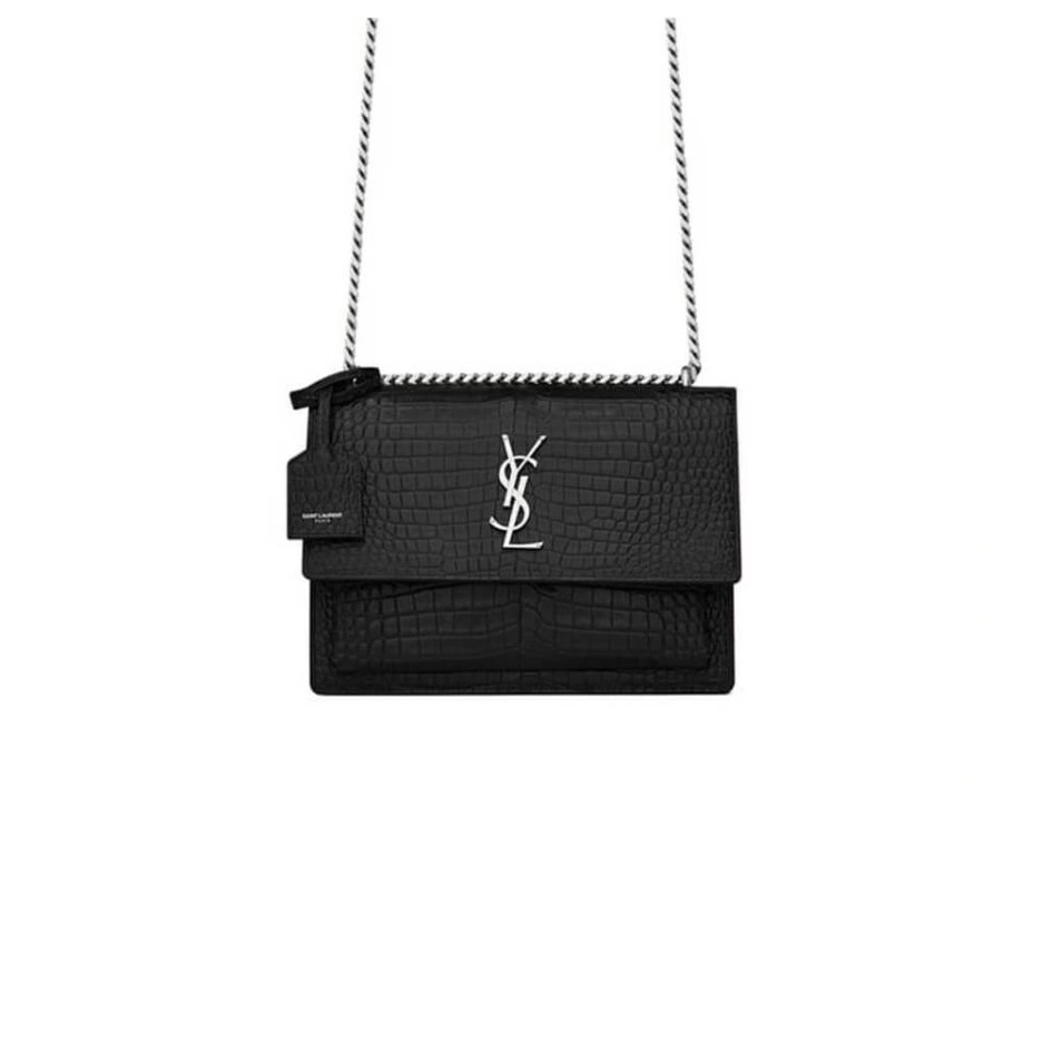 YSL Crocodile-embossed leather SUNSET Medium Neat 1389