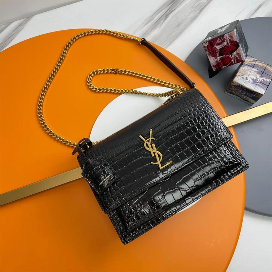 YSL Crocodile-embossed leather SUNSET Medium Practical 1426