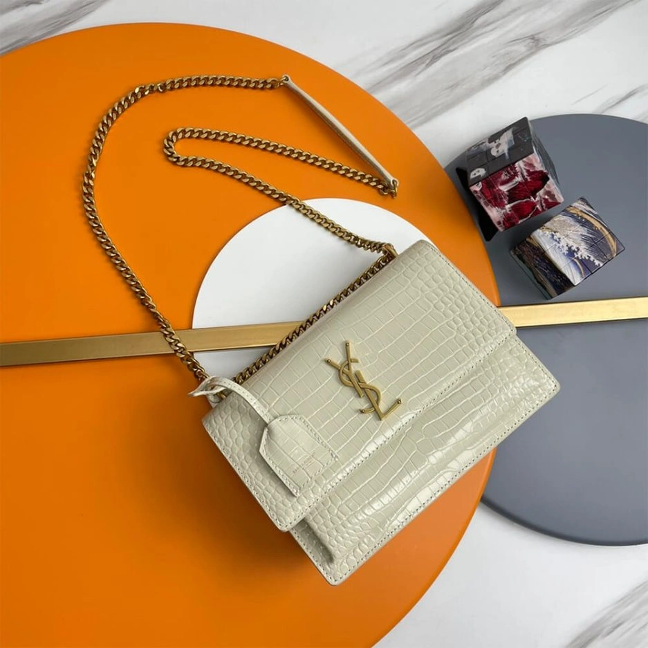 Sophisticated YSL Crocodile-embossed leather SUNSET Medium 1421