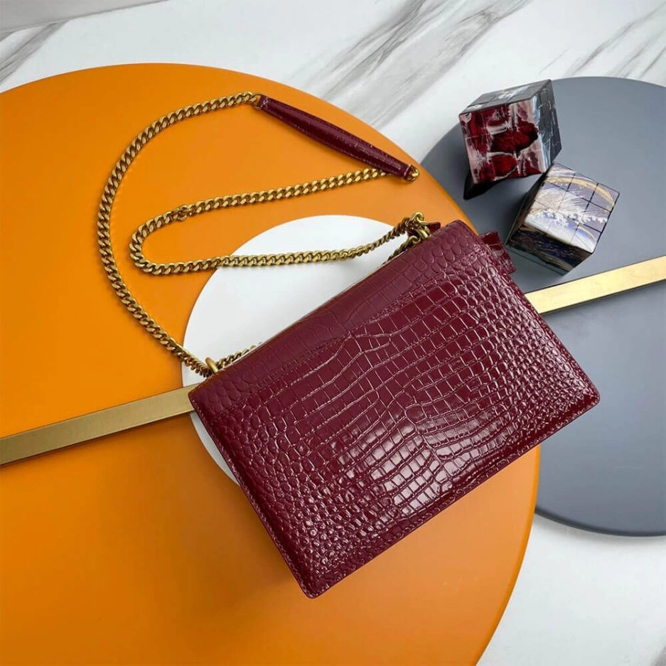 YSL Crocodile-embossed leather SUNSET Medium Bright 1422