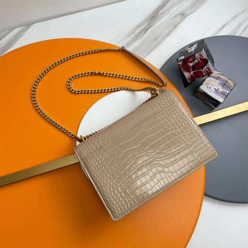 Soft YSL Crocodile-embossed leather SUNSET Medium 1387