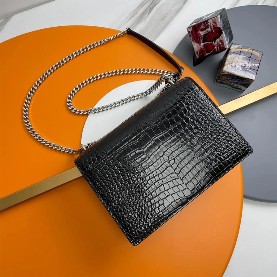 YSL Crocodile-embossed leather SUNSET Medium Neat 1389