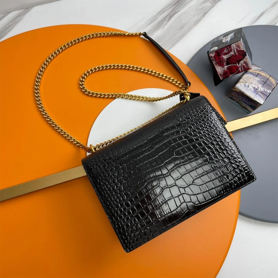 YSL Crocodile-embossed leather SUNSET Medium Practical 1426