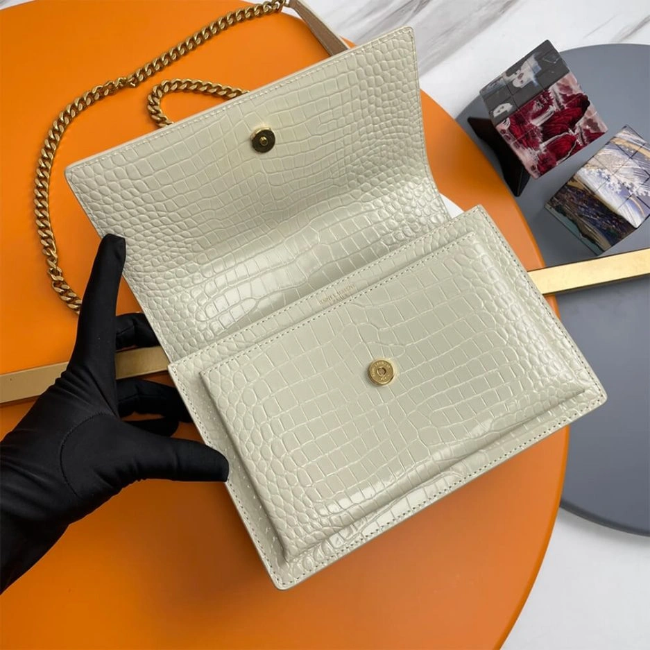 Sophisticated YSL Crocodile-embossed leather SUNSET Medium 1421