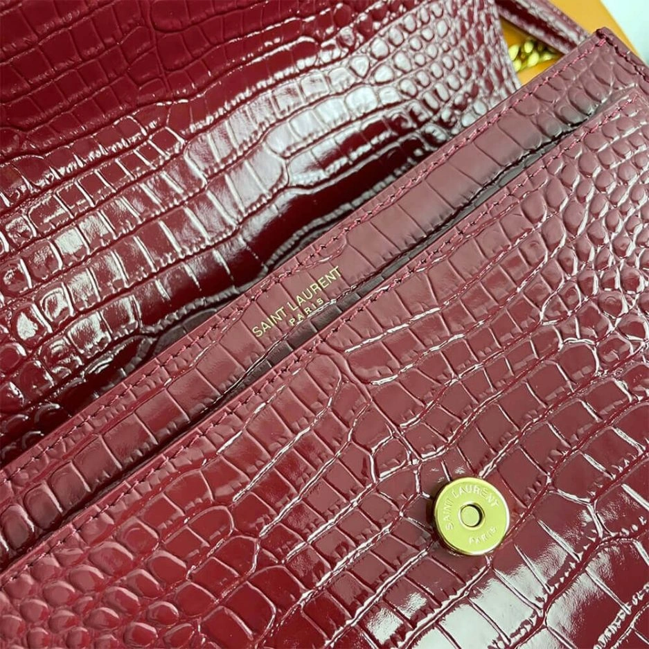 YSL Crocodile-embossed leather SUNSET Medium Bright 1422