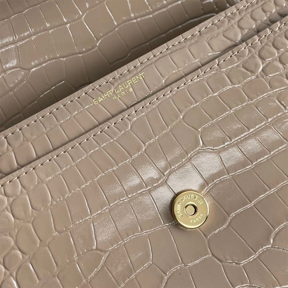 Soft YSL Crocodile-embossed leather SUNSET Medium 1387